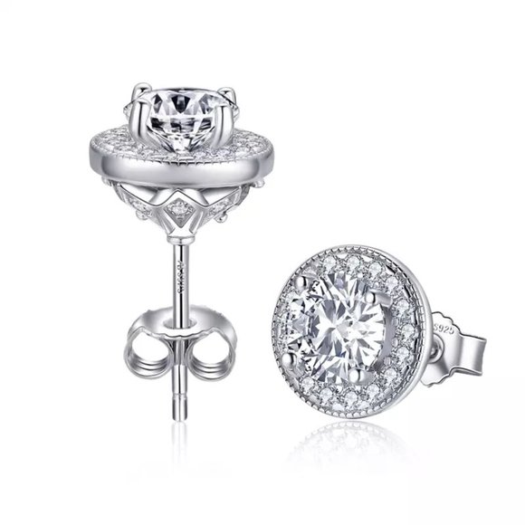 Certified 2.4ct. t.w. Diamond Brilliant Cut Halo Stud Earrings - Picture 3 of 16